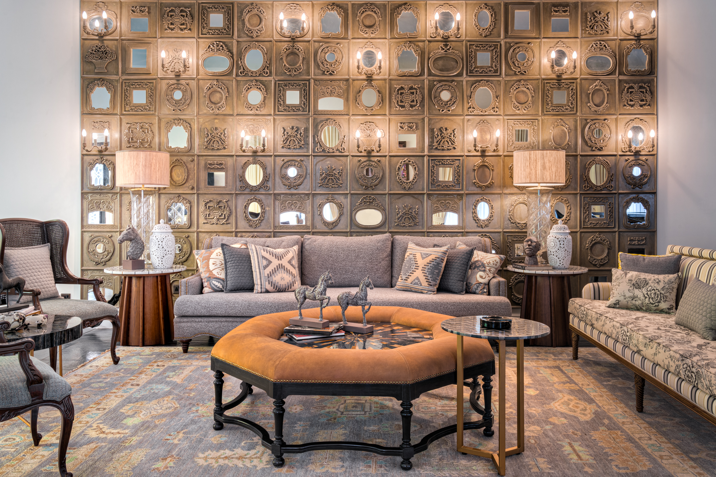Maximalist Living Room at an award-winning estate in Assagao by The Asavilas